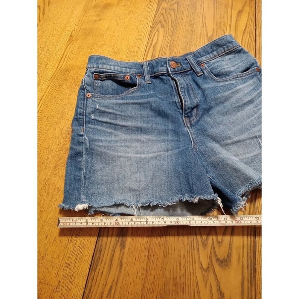 MADEWELL Jeans Shorts Womens 27 Blue HIGH RISE Preowned Summer Denim Raw Hem ? - Picture 7 of 9